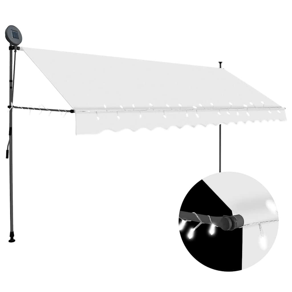 Toldo manual retráctil con LED amarillo y blanco 350x250 cm