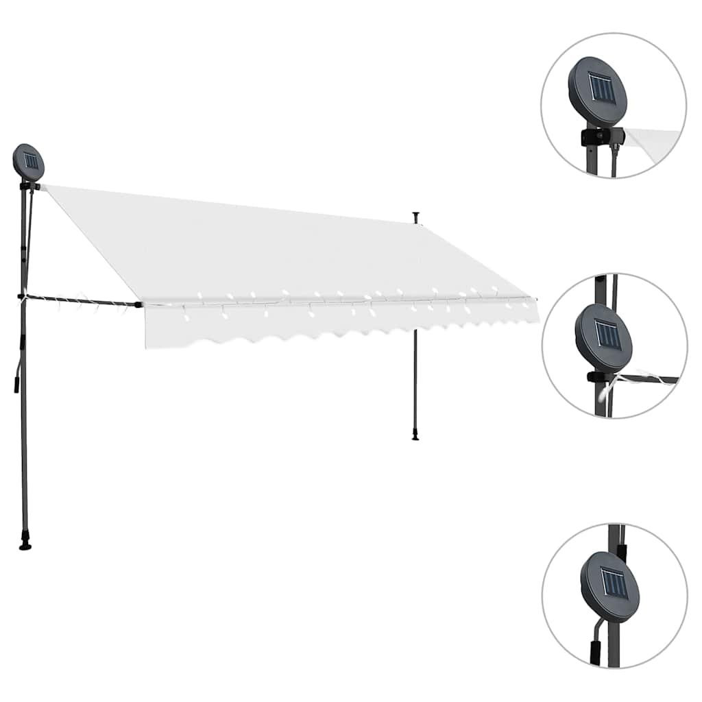 Toldo manual retráctil con LED amarillo y blanco 350x250 cm