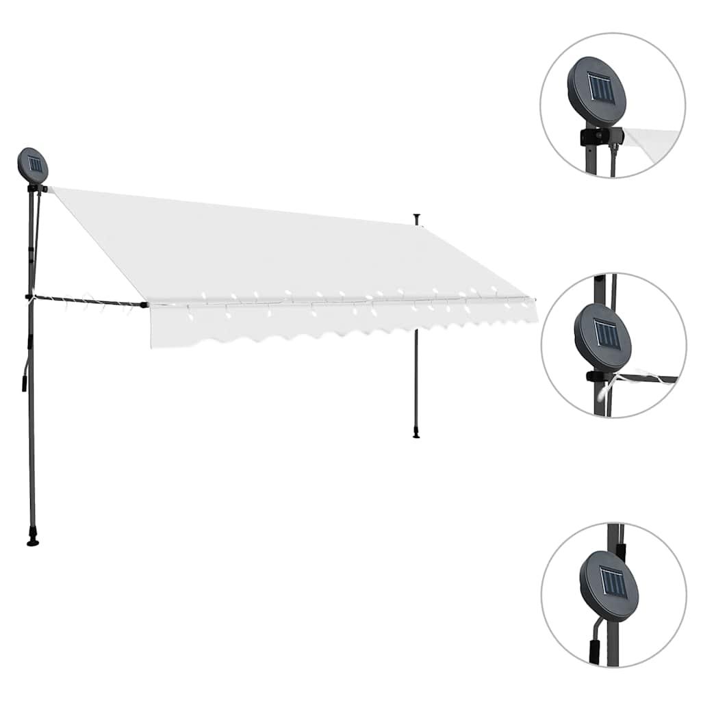 Toldo manual retráctil con LED