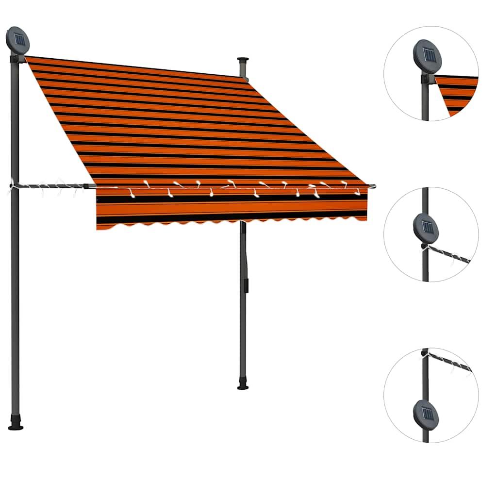 Toldo manual retráctil con LED