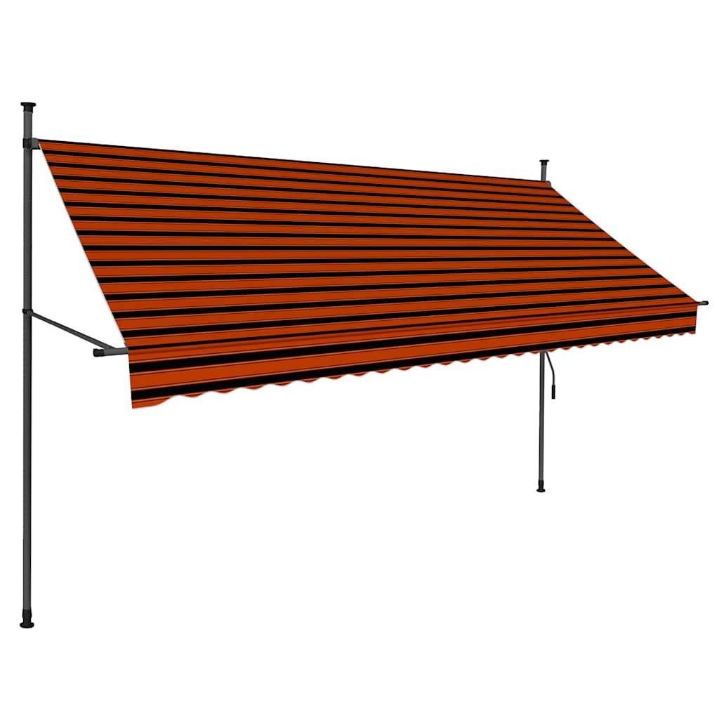 Toldo manual retráctil con LED amarillo y blanco 350x250 cm