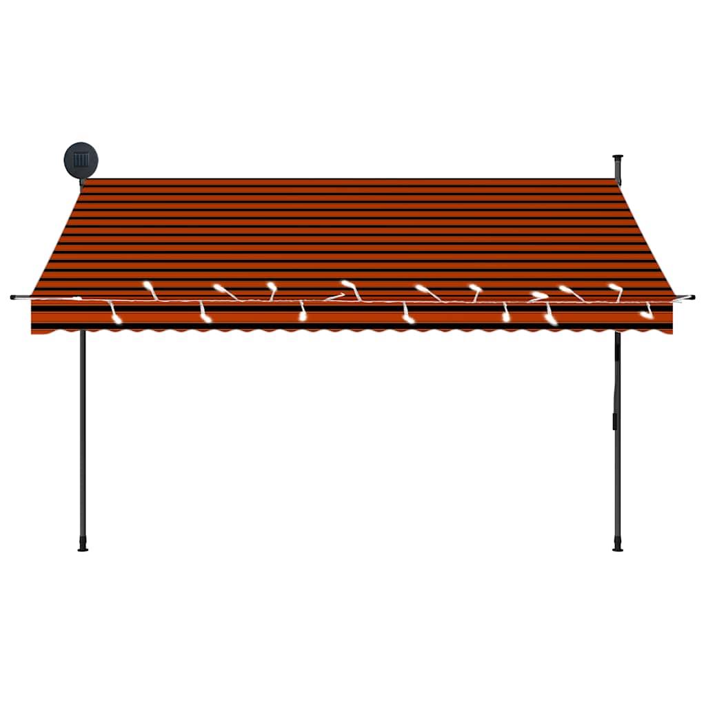 Toldo manual retráctil con LED amarillo y blanco 350x250 cm