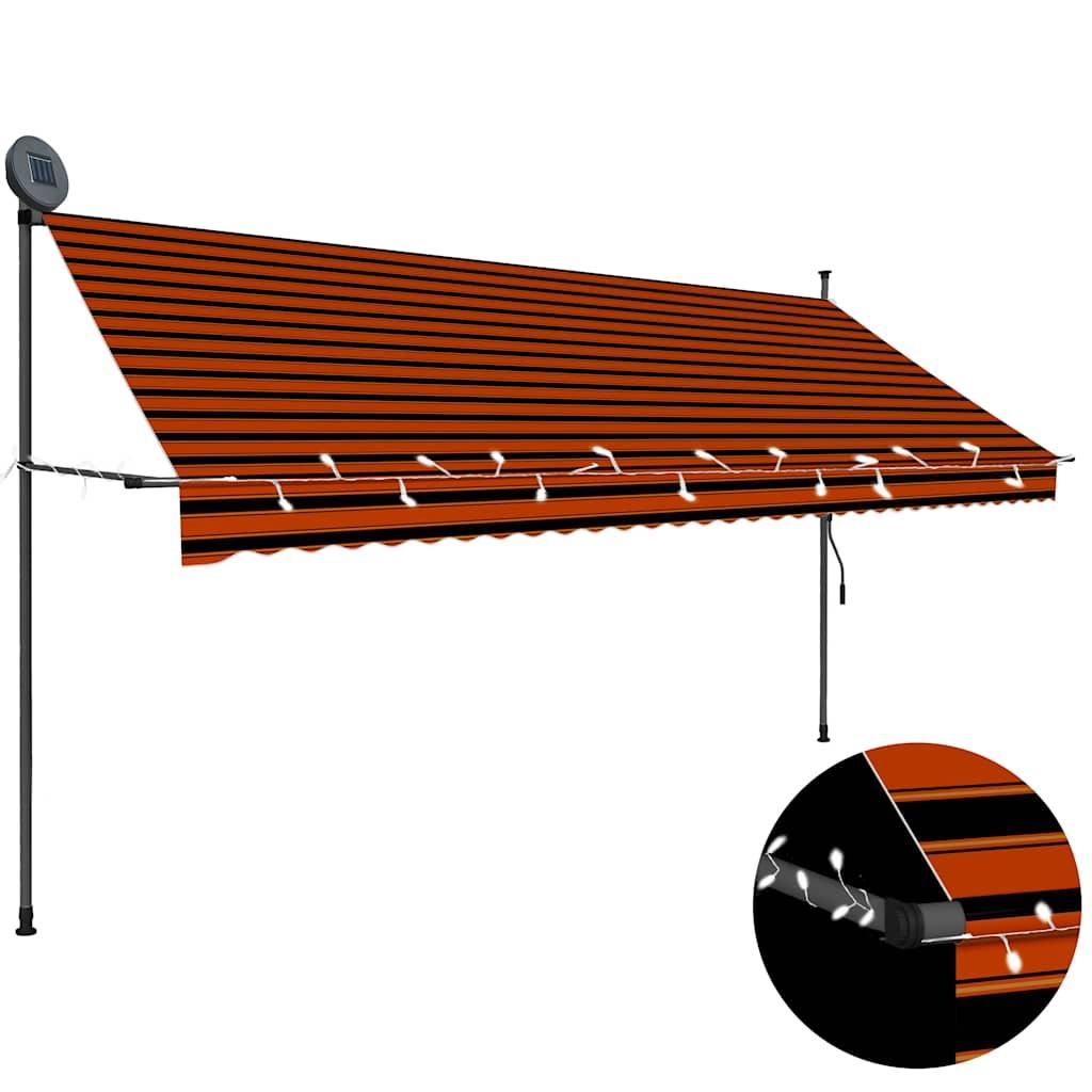 Toldo manual retráctil con LED
