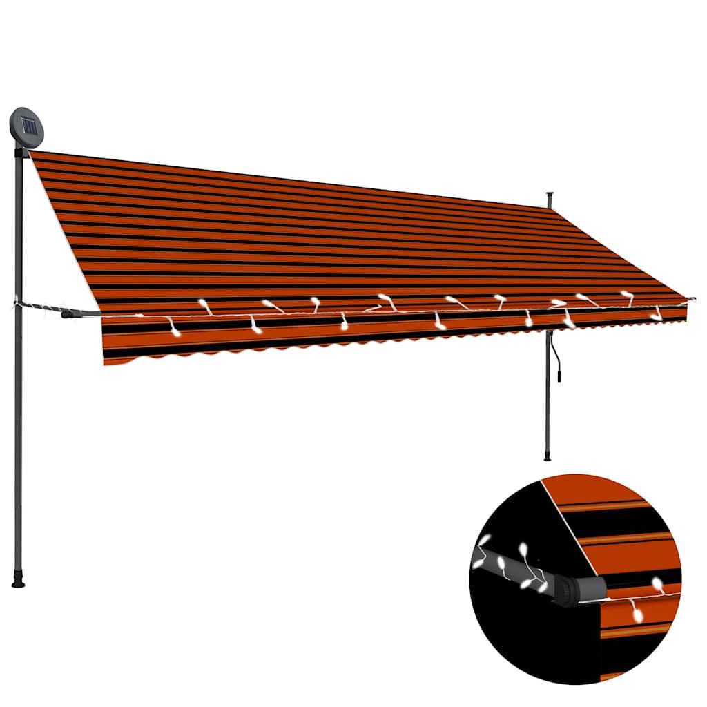 Toldo manual retráctil con LED