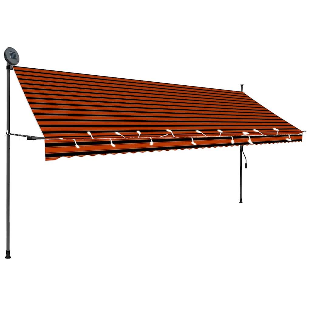Toldo manual retráctil con LED