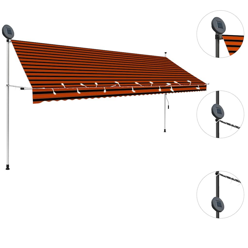 Toldo manual retráctil con LED