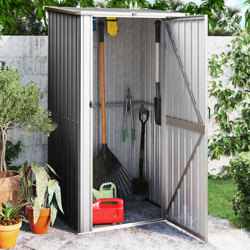 Cobertizo jardín acero galvanizado antracita 118,5x97x209,5 cm