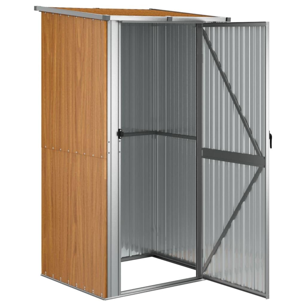 Caseta de jardín acero galvanizado marrón claro 191x130x198 cm
