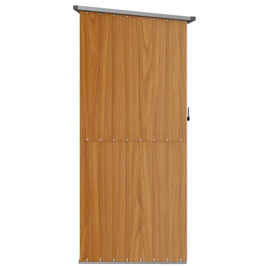 Caseta de jardín acero galvanizado marrón claro 191x130x198 cm