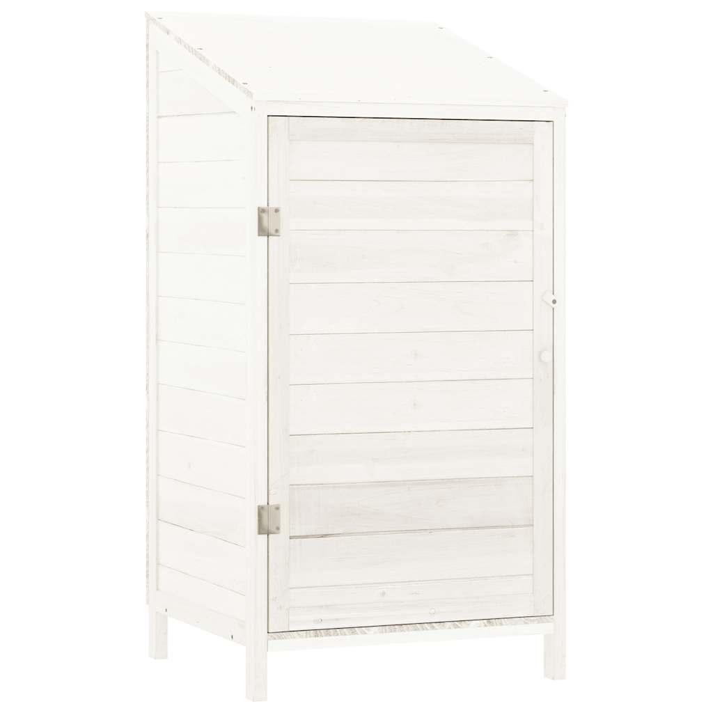 Cobertizo de jardín madera de abeto maciza blanco 102x52x112 cm