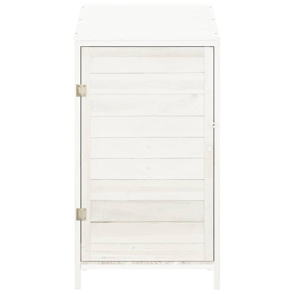 Cobertizo de jardín madera de abeto maciza blanco 102x52x112 cm