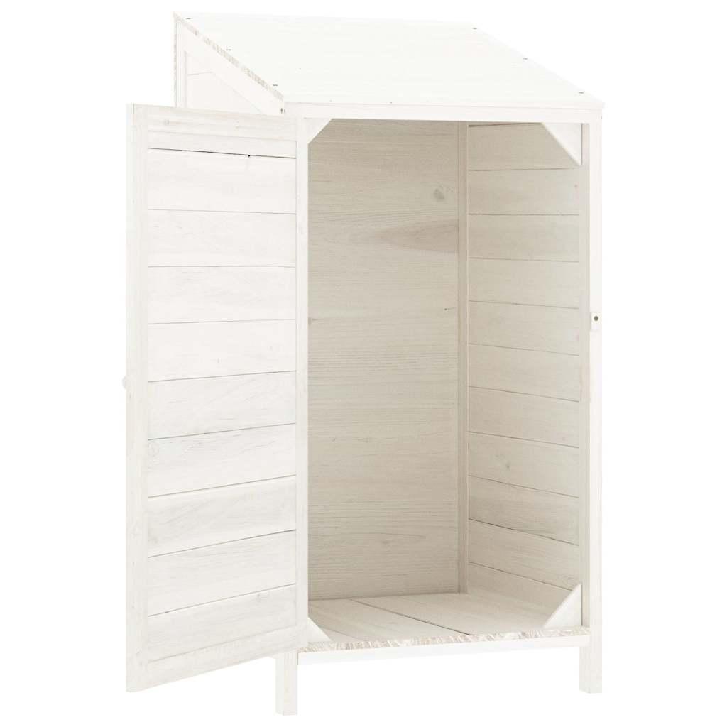 Cobertizo de jardín madera de abeto maciza blanco 102x52x112 cm