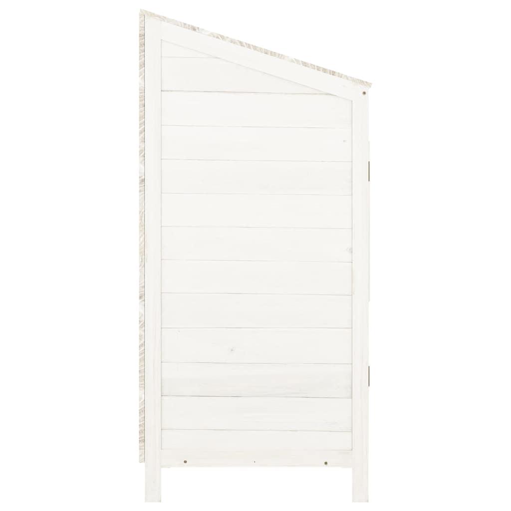 Cobertizo de jardín madera de abeto maciza blanco 102x52x112 cm