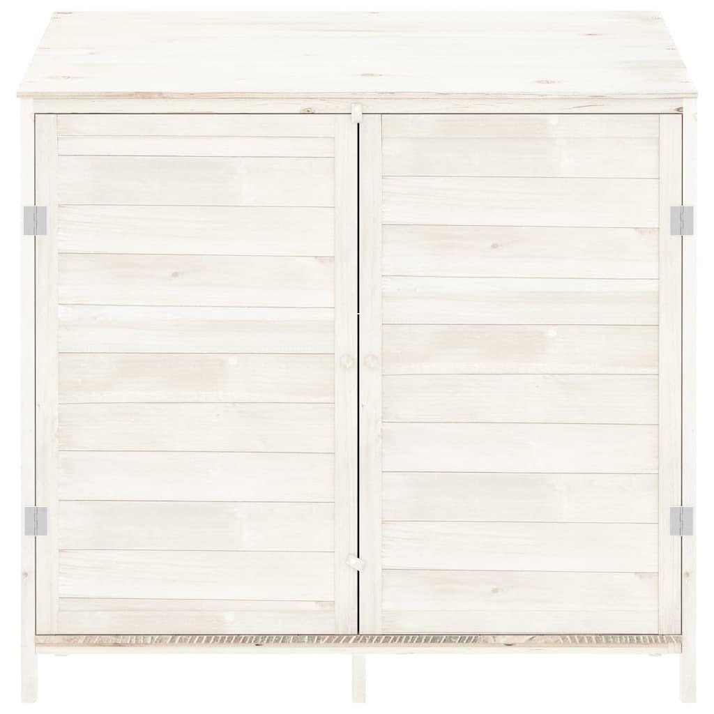 Cobertizo de jardín madera de abeto maciza blanco 102x52x112 cm