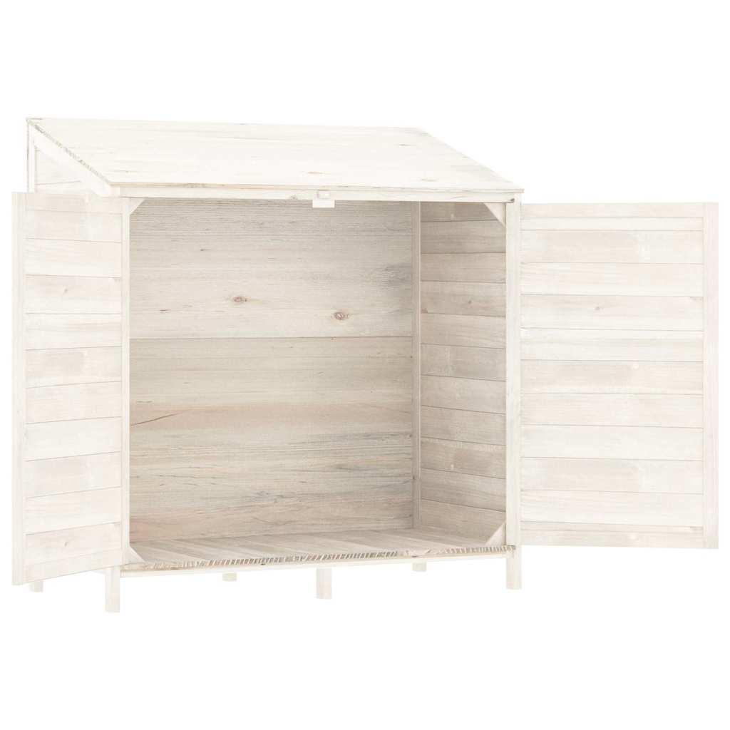 Cobertizo de jardín madera de abeto maciza blanco 102x52x112 cm