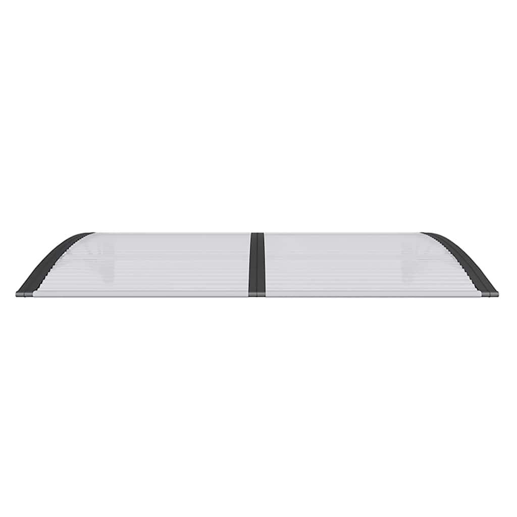 Marquesina para puerta gris y transparente de policarbonato 80x75 cm