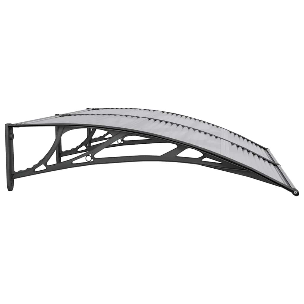 Marquesina para puerta gris y transparente de policarbonato 80x75 cm