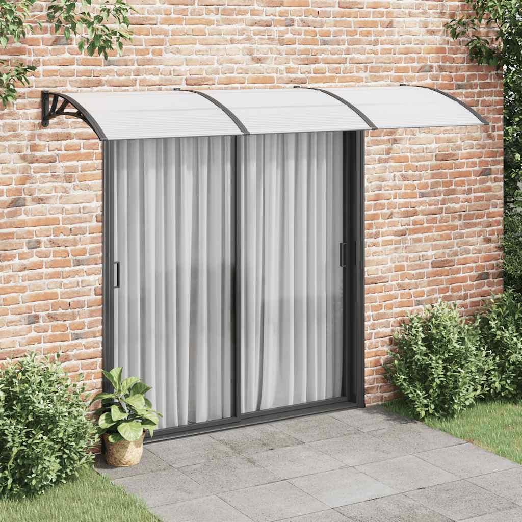 Marquesina para puerta gris y transparente de policarbonato 80x75 cm