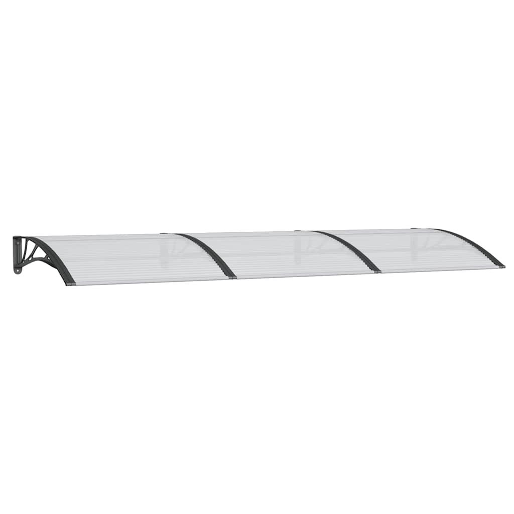 Marquesina para puerta gris y transparente de policarbonato 80x75 cm