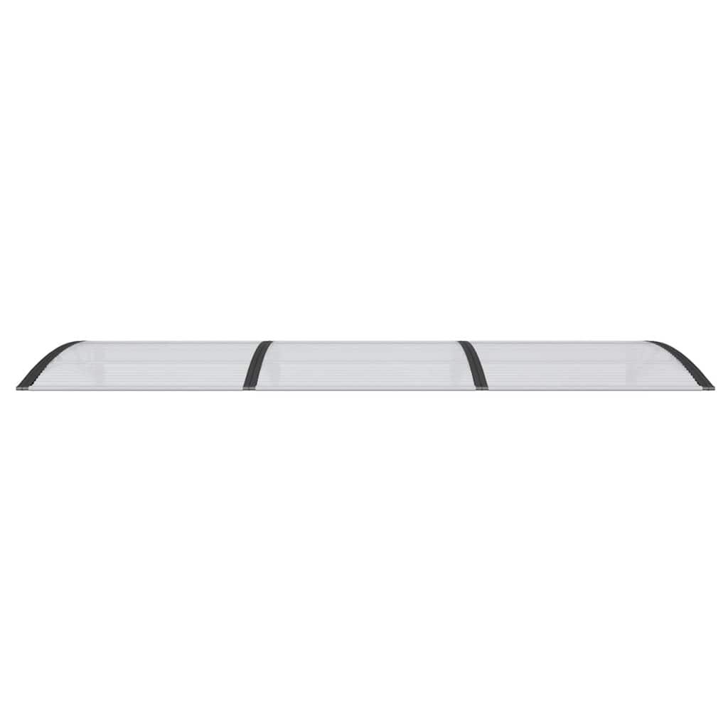 Marquesina para puerta gris y transparente de policarbonato 80x75 cm
