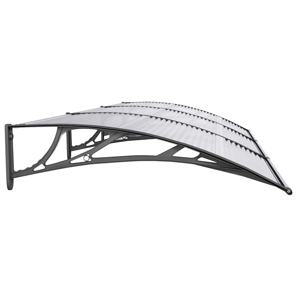 Marquesina para puerta gris y transparente de policarbonato 80x75 cm