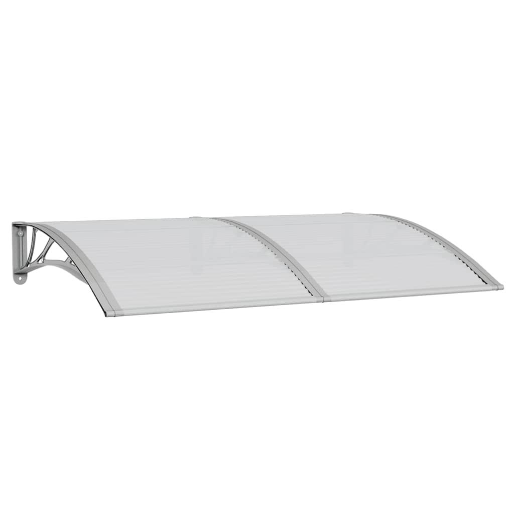 Marquesina para puerta gris y transparente de policarbonato 80x75 cm