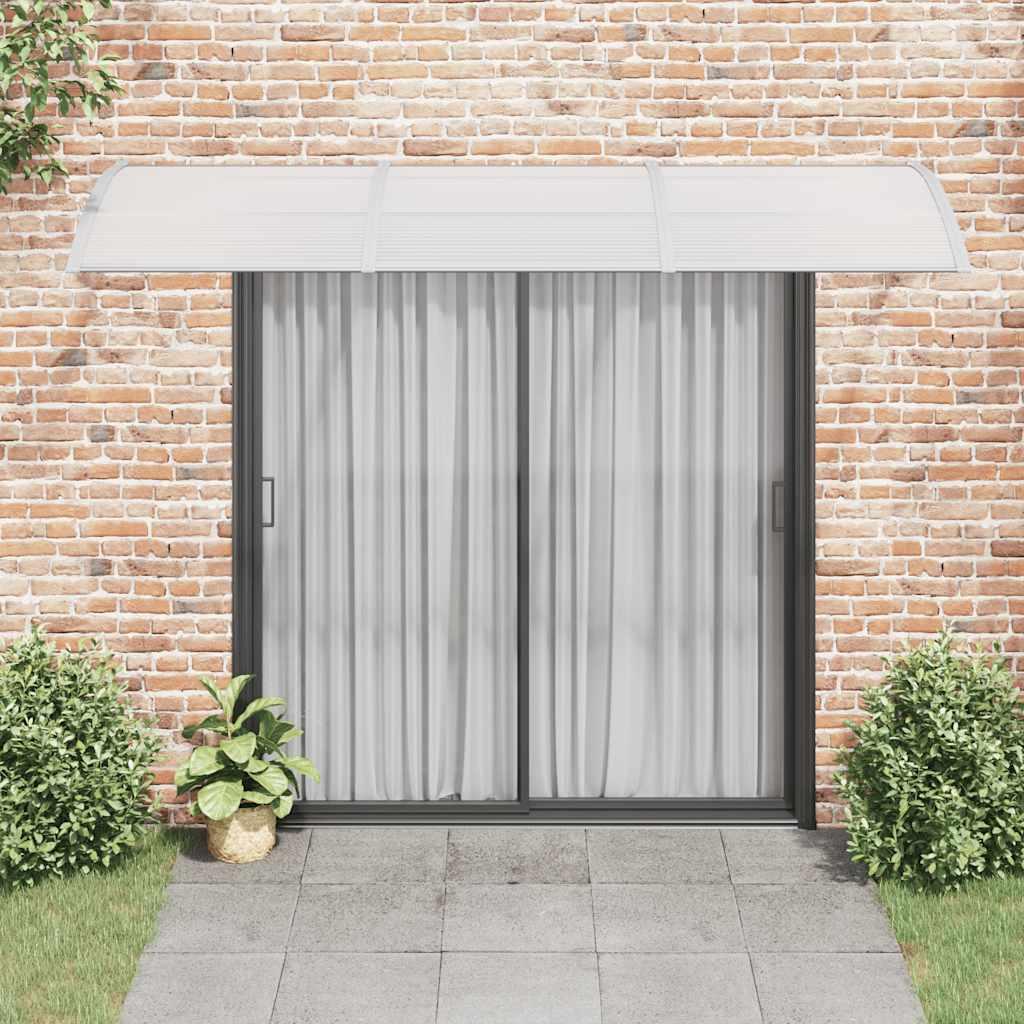 Marquesina para puerta gris y transparente de policarbonato 80x75 cm
