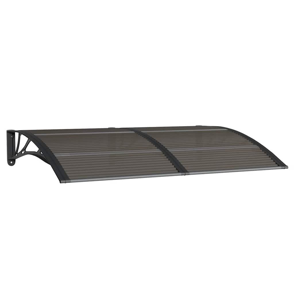 Marquesina para puerta gris y transparente de policarbonato 80x75 cm
