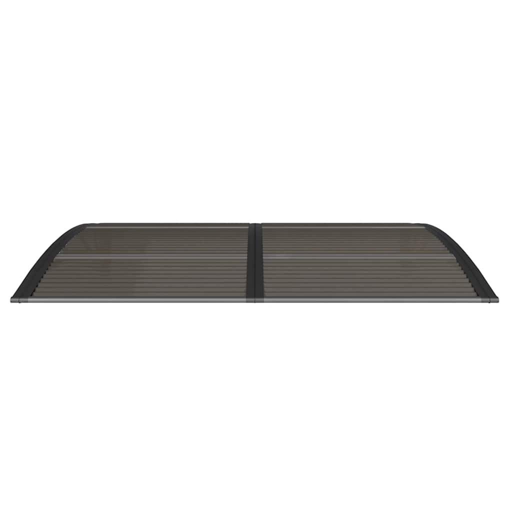 Marquesina para puerta gris y transparente de policarbonato 80x75 cm