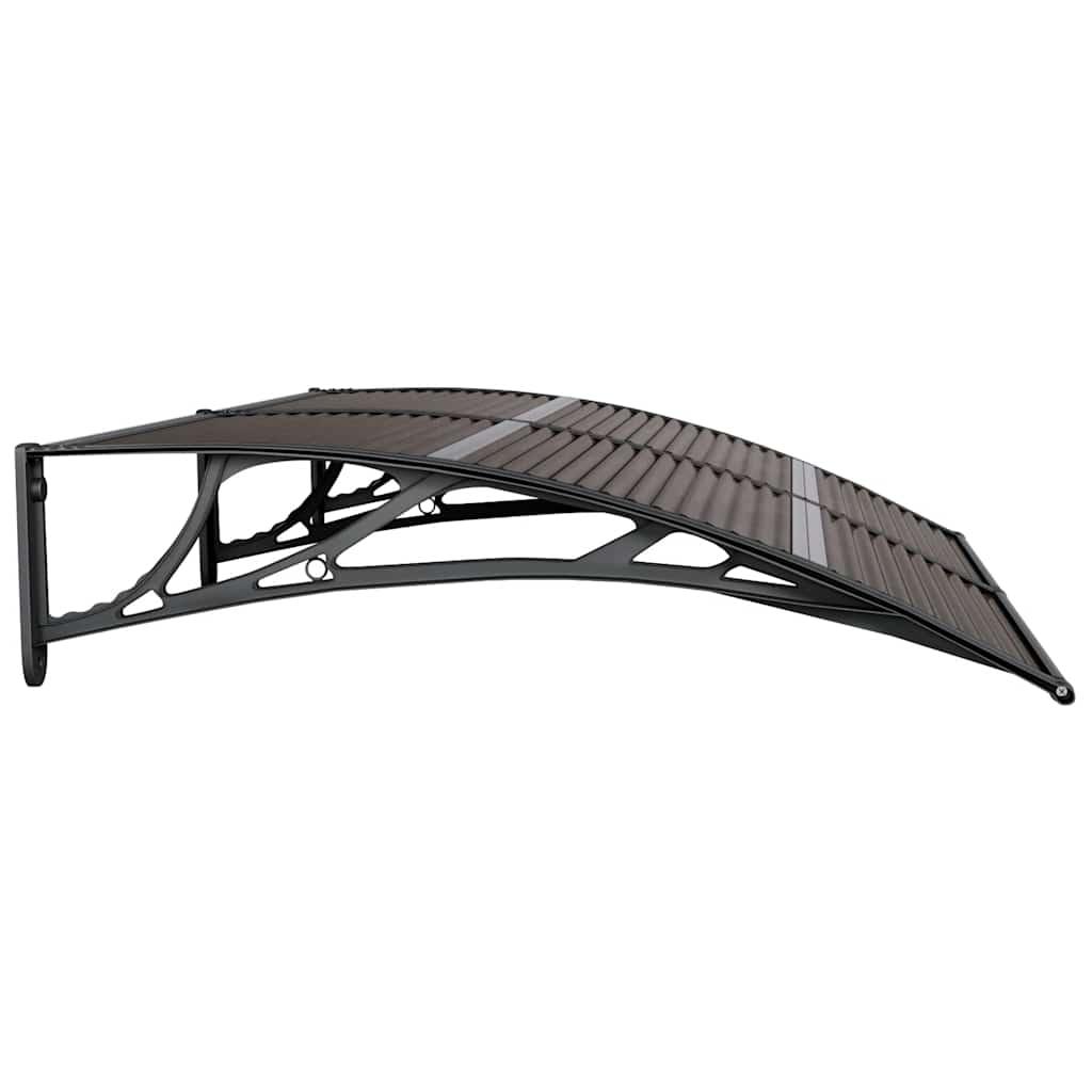 Marquesina para puerta gris y transparente de policarbonato 80x75 cm