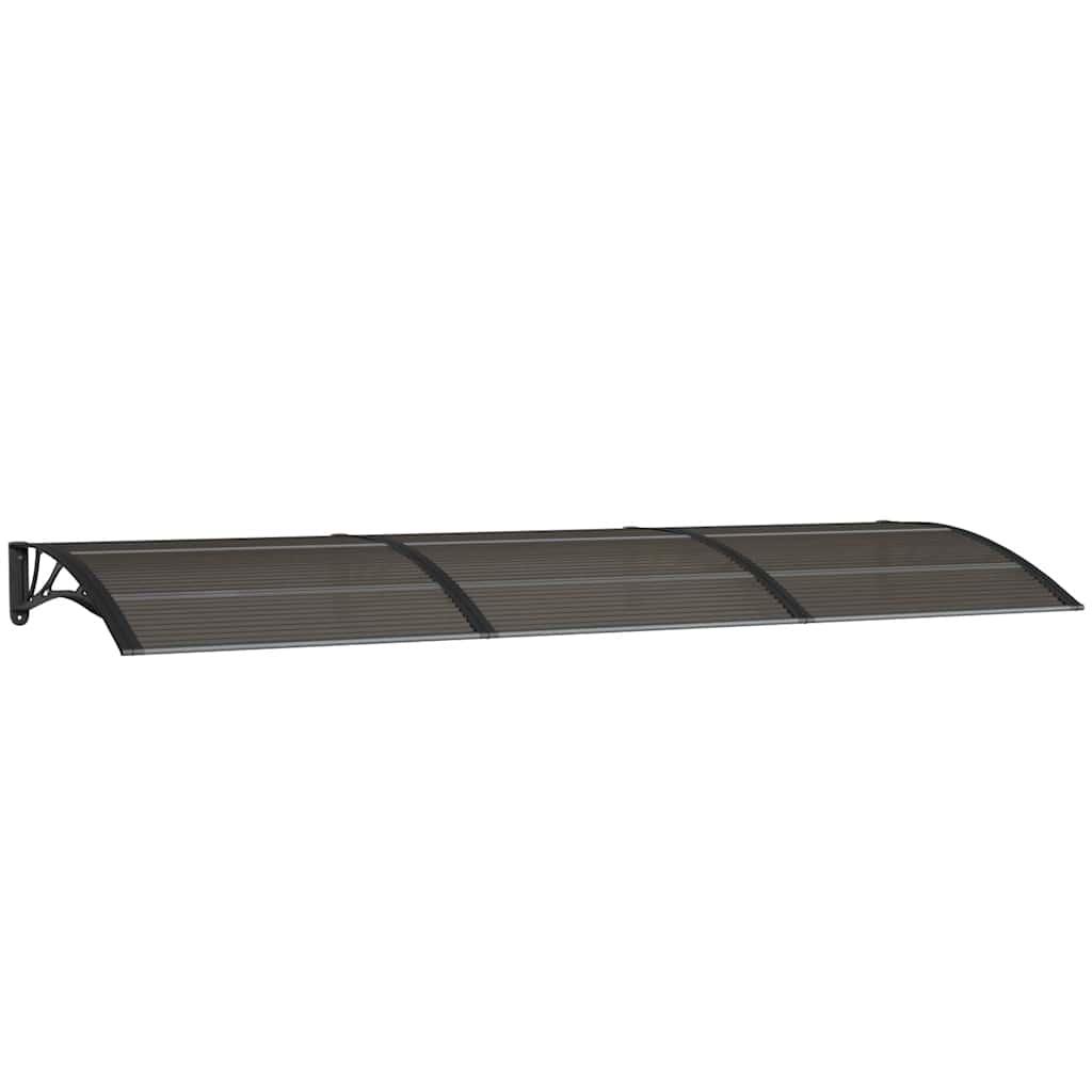Marquesina para puerta gris y transparente de policarbonato 80x75 cm