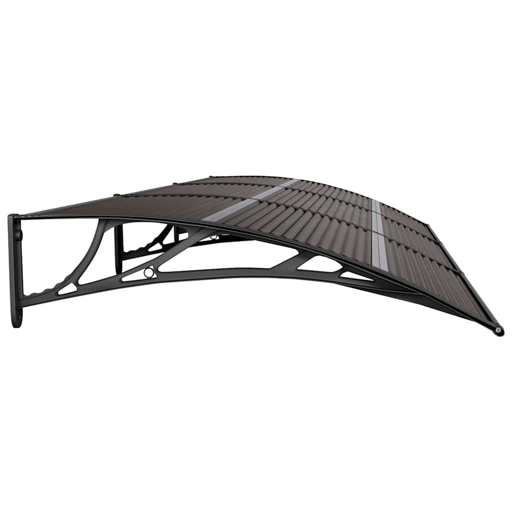 Marquesina para puerta gris y transparente de policarbonato 80x75 cm