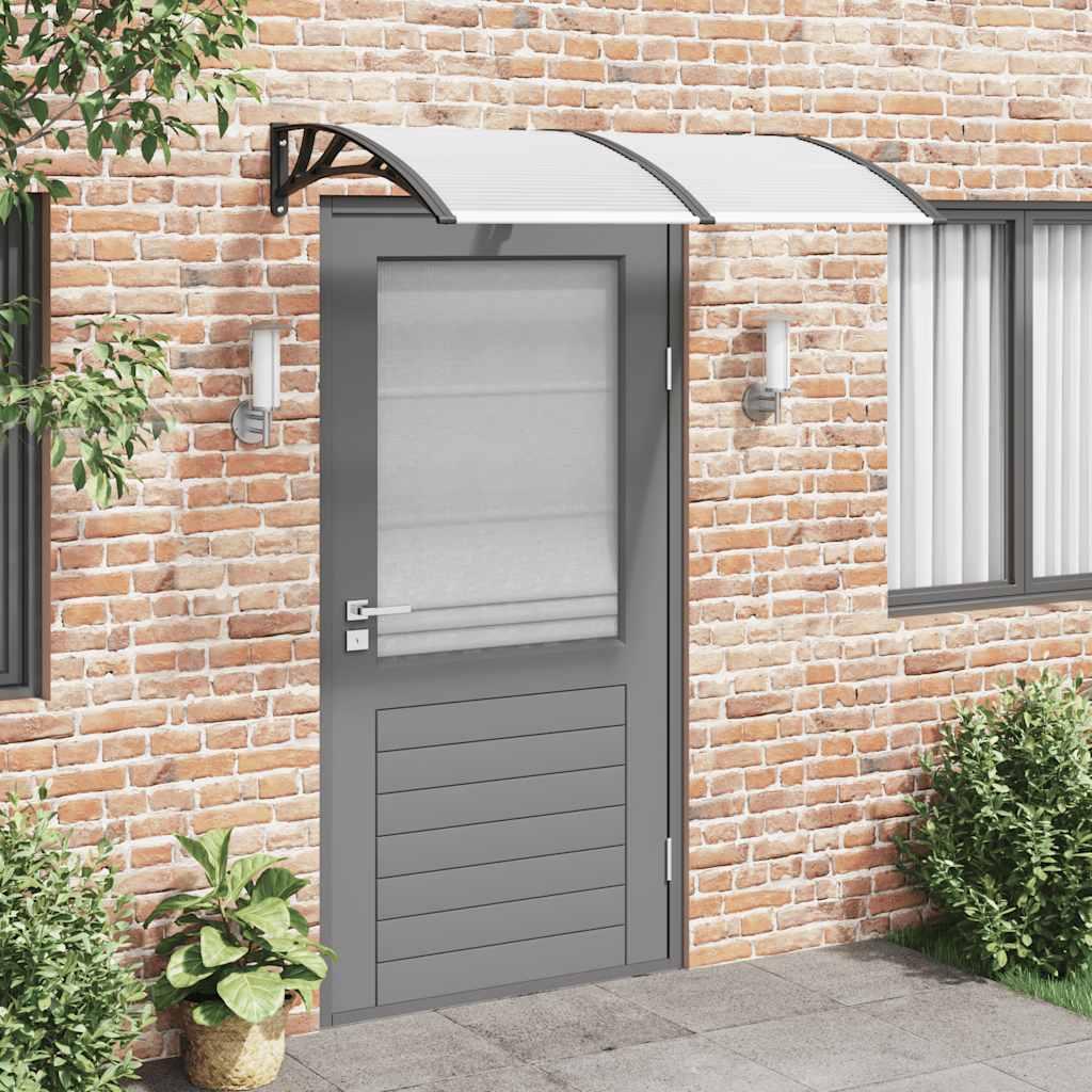 Marquesina para puerta gris y transparente de policarbonato 80x75 cm