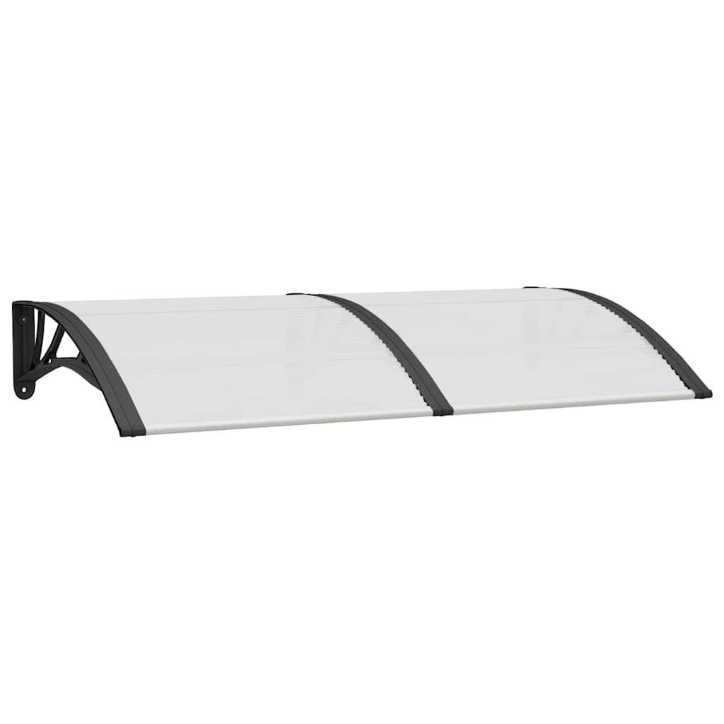 Marquesina para puerta gris y transparente de policarbonato 80x75 cm
