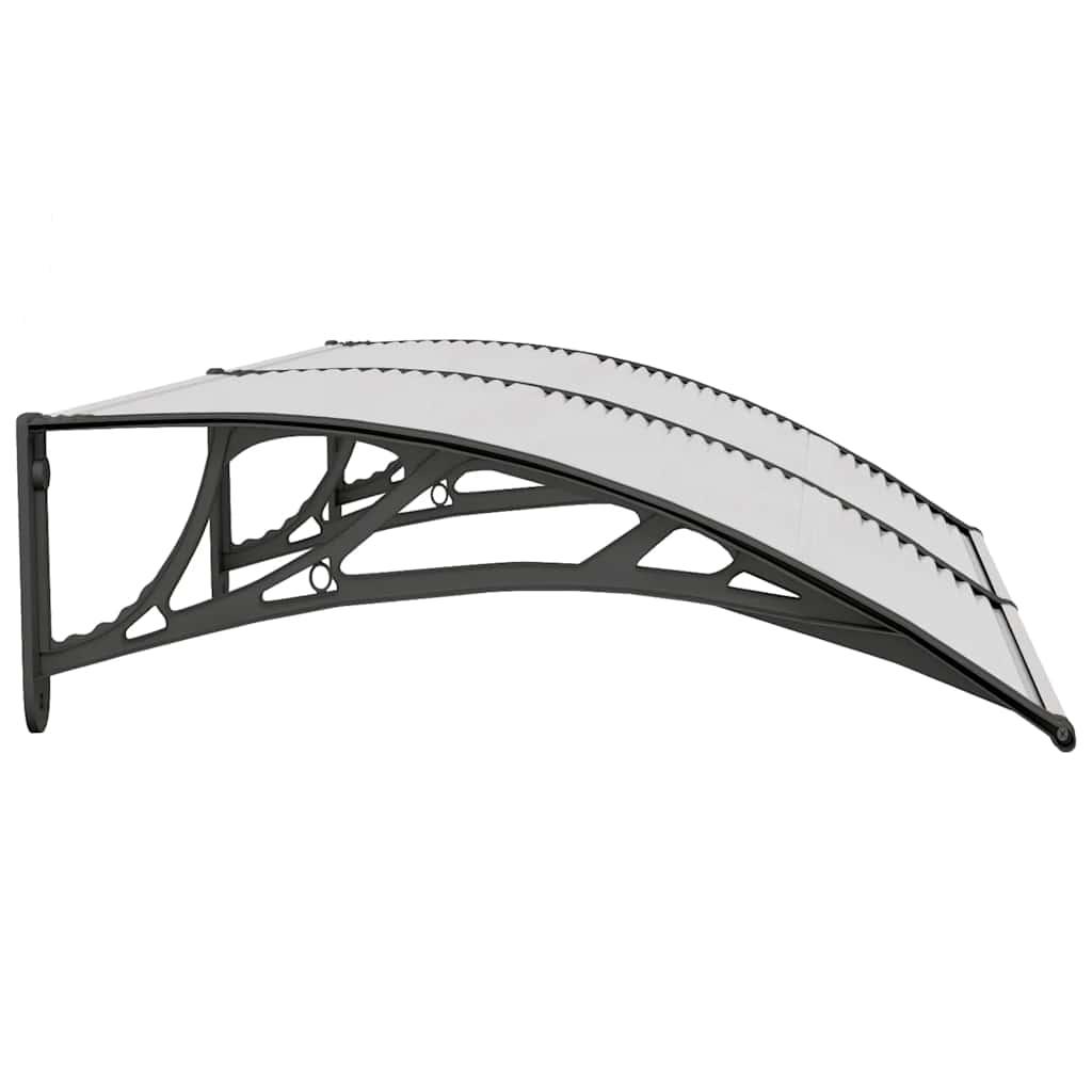 Marquesina para puerta gris y transparente de policarbonato 80x75 cm