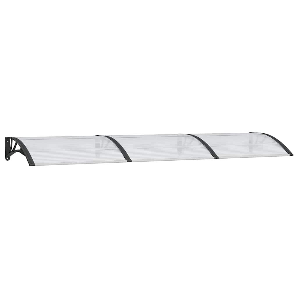 Marquesina para puerta gris y transparente de policarbonato 80x75 cm