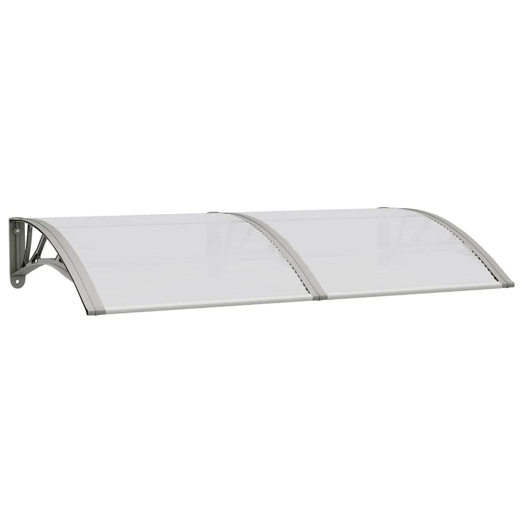 Marquesina para puerta gris y transparente de policarbonato 80x75 cm