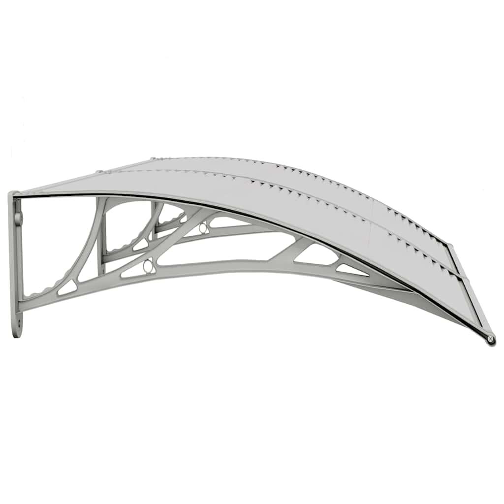 Marquesina para puerta gris y transparente de policarbonato 80x75 cm