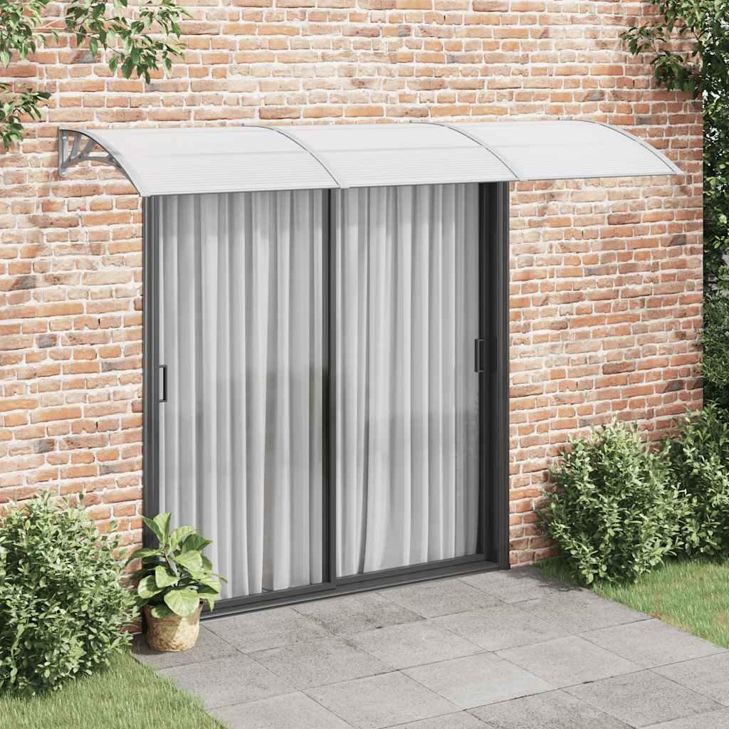 Marquesina para puerta gris y transparente de policarbonato 80x75 cm