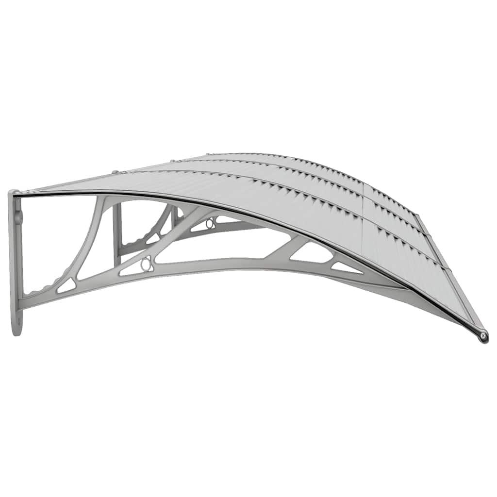 Marquesina para puerta gris y transparente de policarbonato 80x75 cm