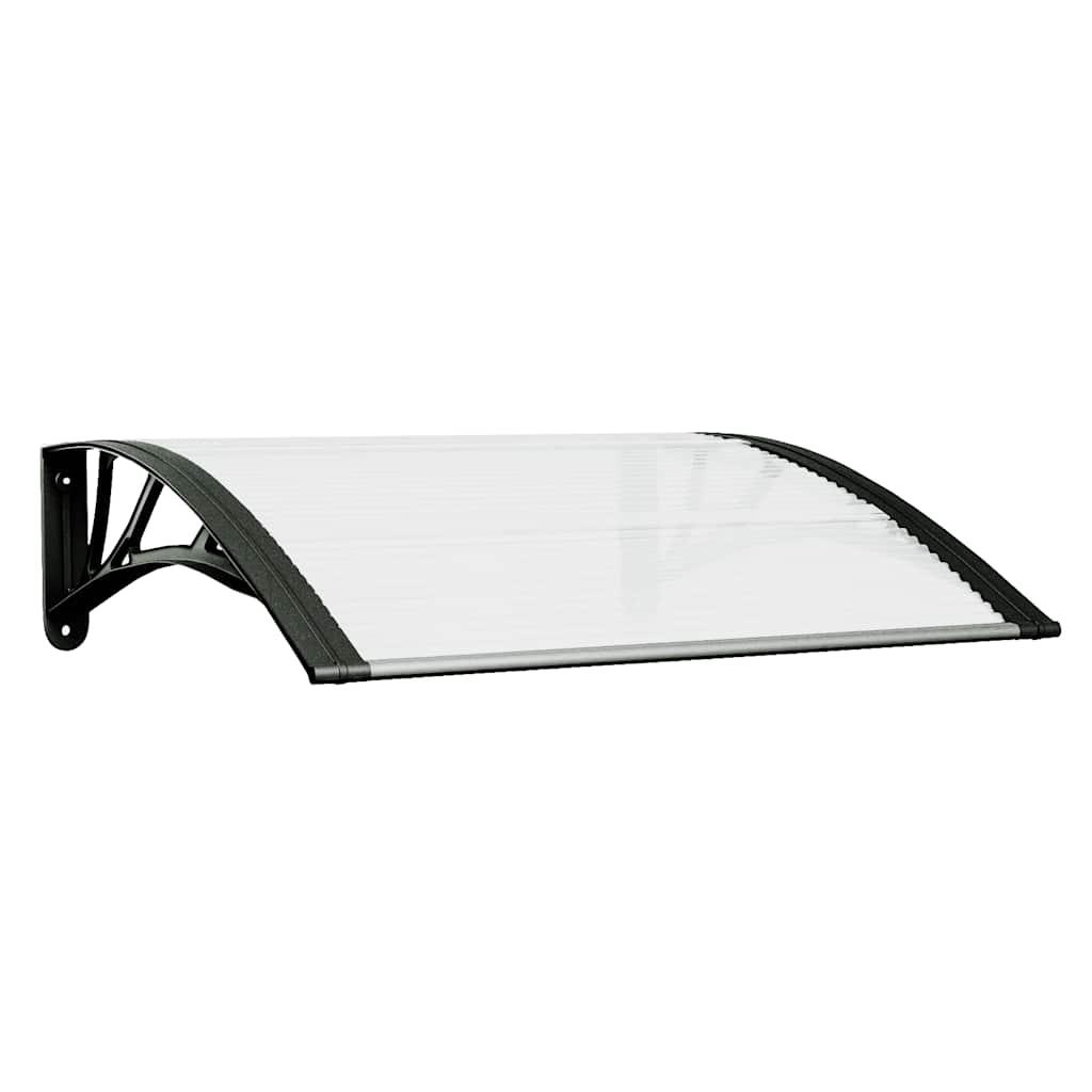 Marquesina para puerta gris y transparente de policarbonato 80x75 cm