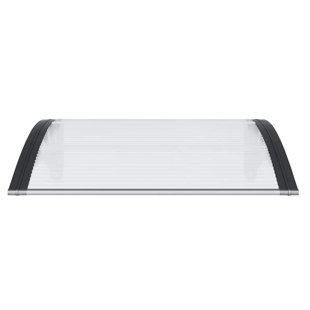Marquesina para puerta gris y transparente de policarbonato 80x75 cm