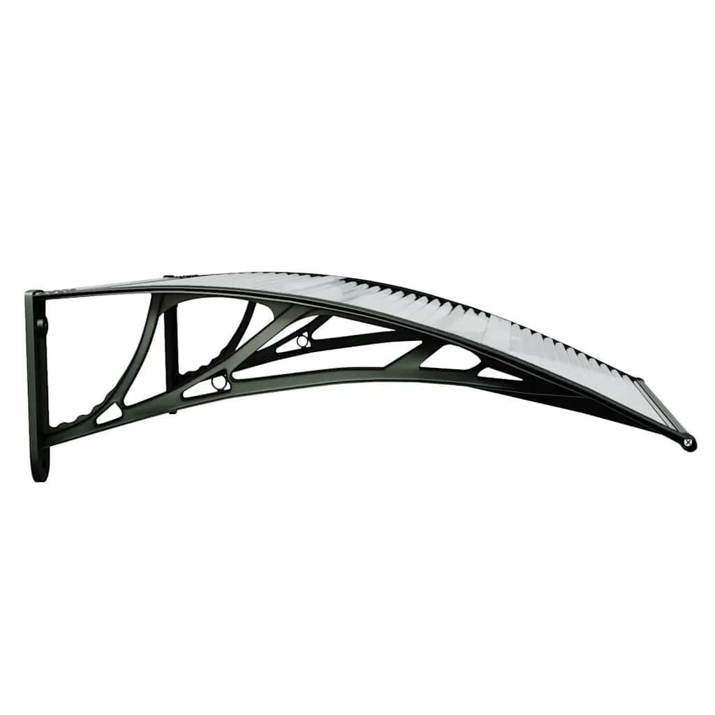 Marquesina para puerta gris y transparente de policarbonato 80x75 cm