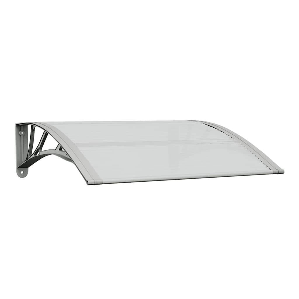 Marquesina para puerta gris y transparente de policarbonato 80x75 cm