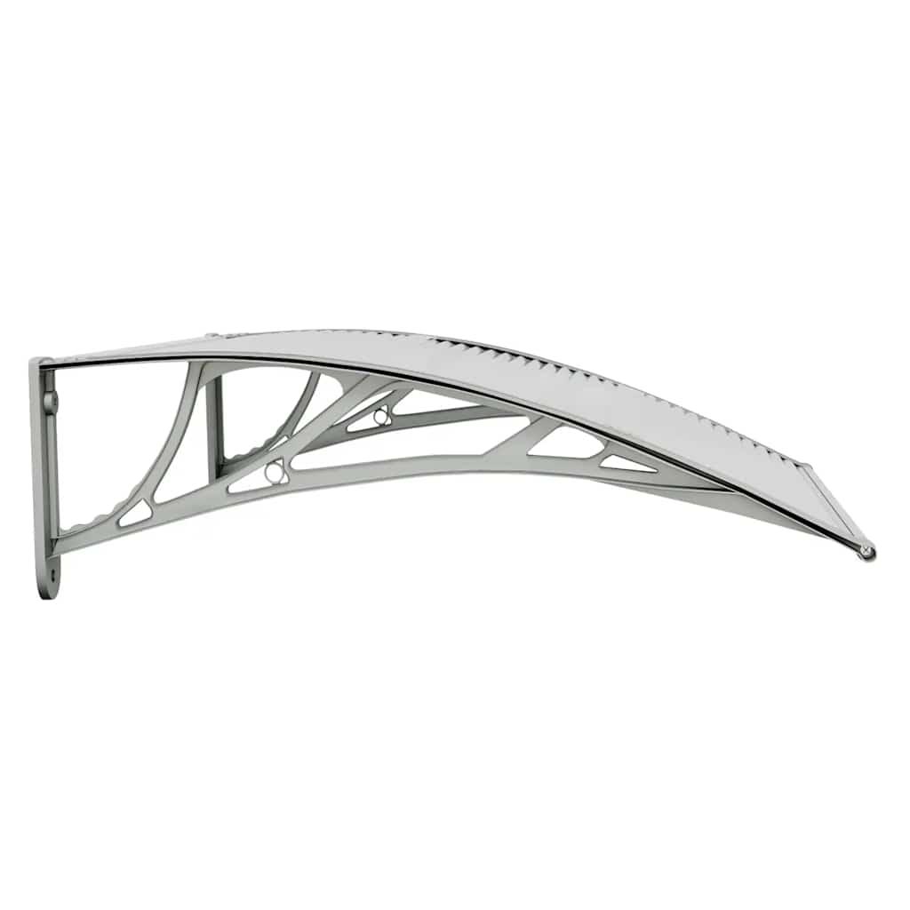 Marquesina para puerta gris y transparente de policarbonato 80x75 cm