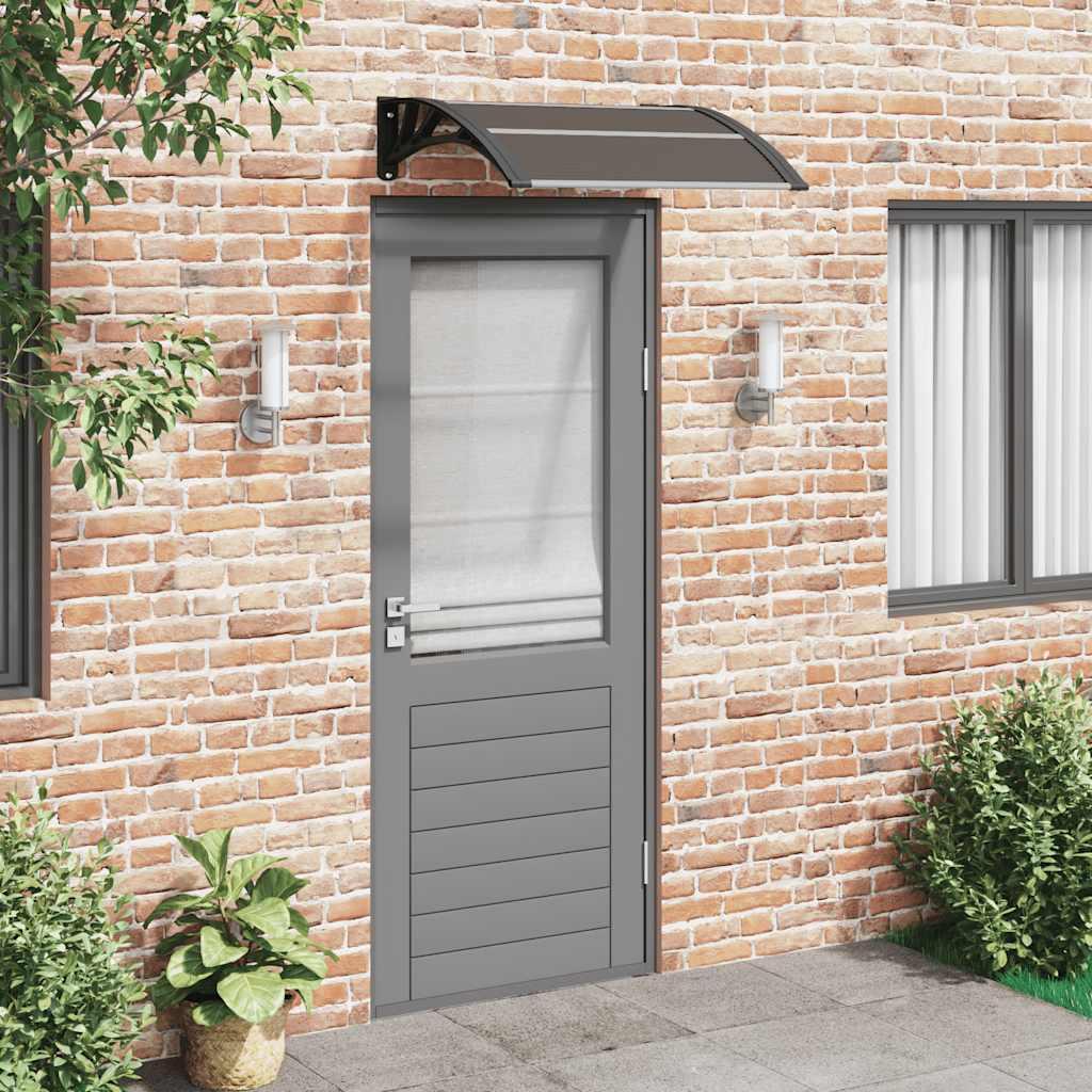 Marquesina para puerta de policarbonato negra