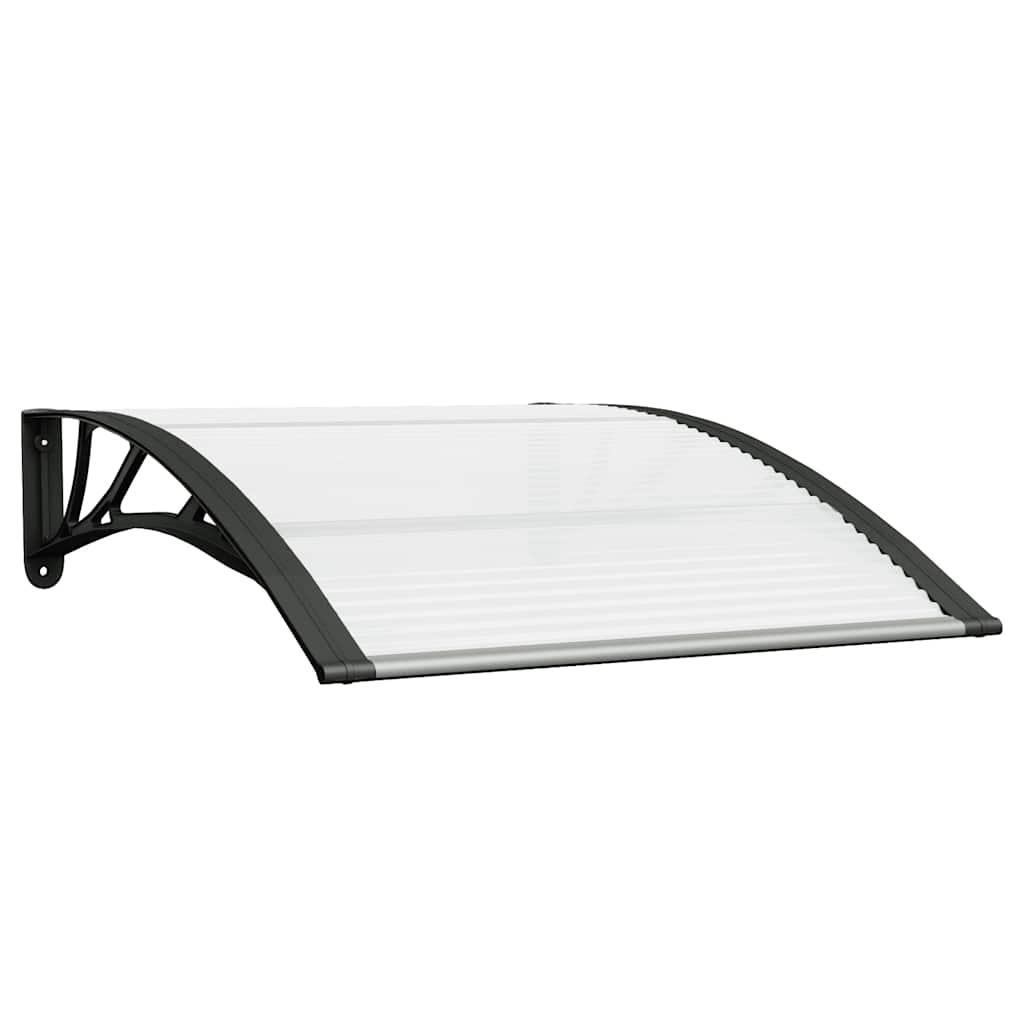 Marquesina para puerta gris y transparente de policarbonato 80x75 cm