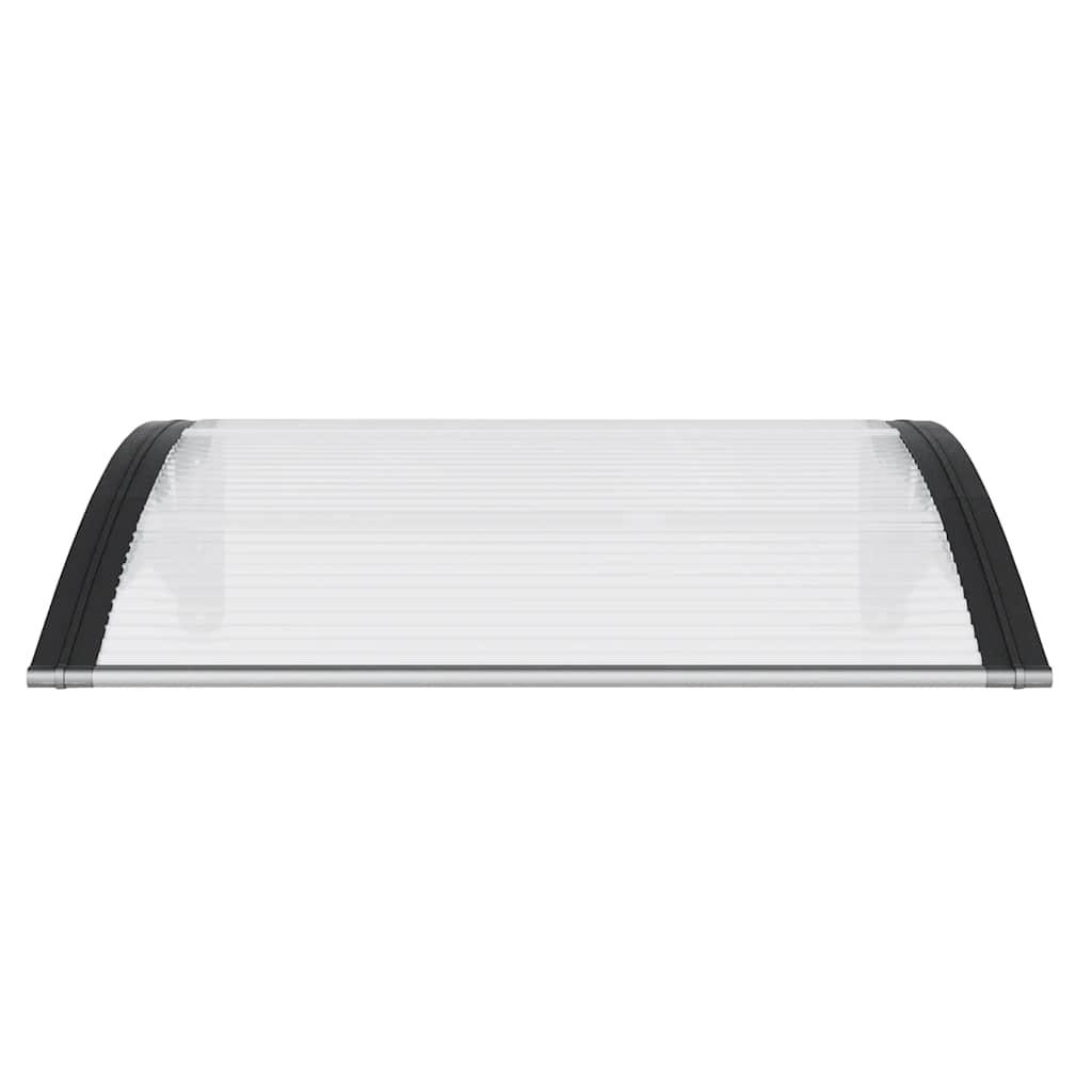 Marquesina para puerta gris y transparente de policarbonato 80x75 cm