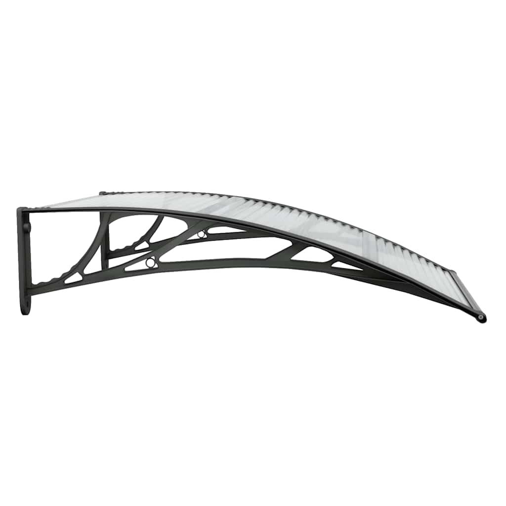 Marquesina para puerta gris y transparente de policarbonato 80x75 cm
