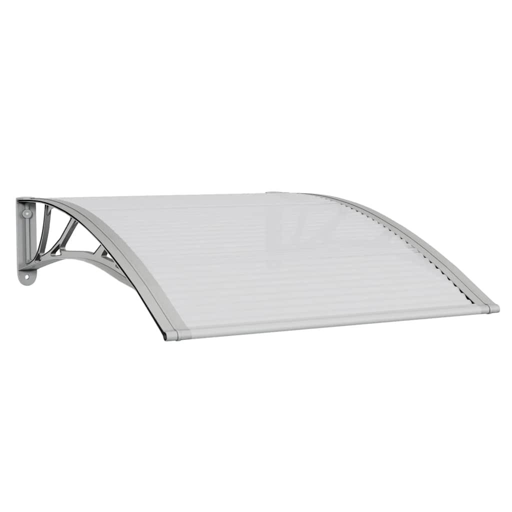 Marquesina para puerta gris y transparente de policarbonato 80x75 cm